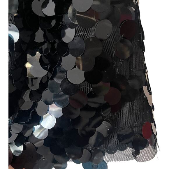 SIMON MILLER Sequin Dizzy Party Mini Skirt Mid Rise Lined Black Size 10 - Picture 10 of 13